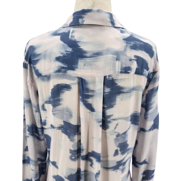 Anthropologie Cloth & Stone Womens XS Top Classic Button Down Blue Pink - Picture 5 of 9